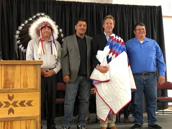 Bullock joined Fort Belknap Indian Community Tribal leaders to discuss healthcare and jobs